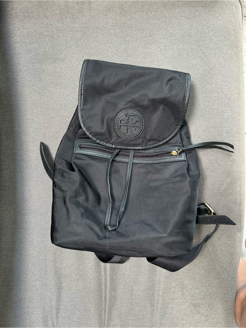 Tory Burch Black Nylon Logo Backpack